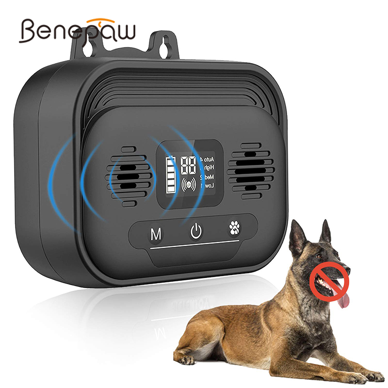 Barking Dog Alarm - Benepaw-Dispositif anti-aboiement pour chien, écran LCD