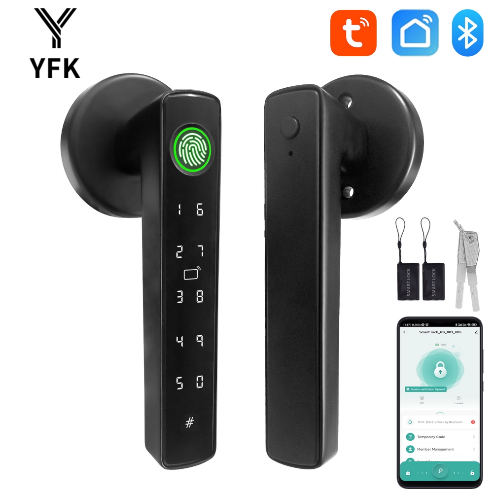 Home Security For Apartments - YFK Tuya Serrure de poignée de