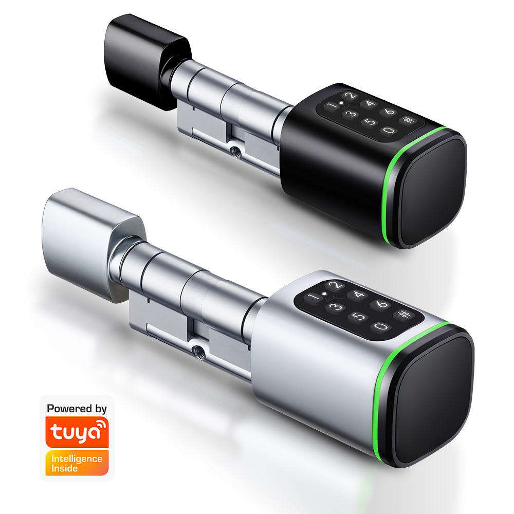 Home Security Essential - Serrure à cylindre intelligente Tuya 60-90mm,
