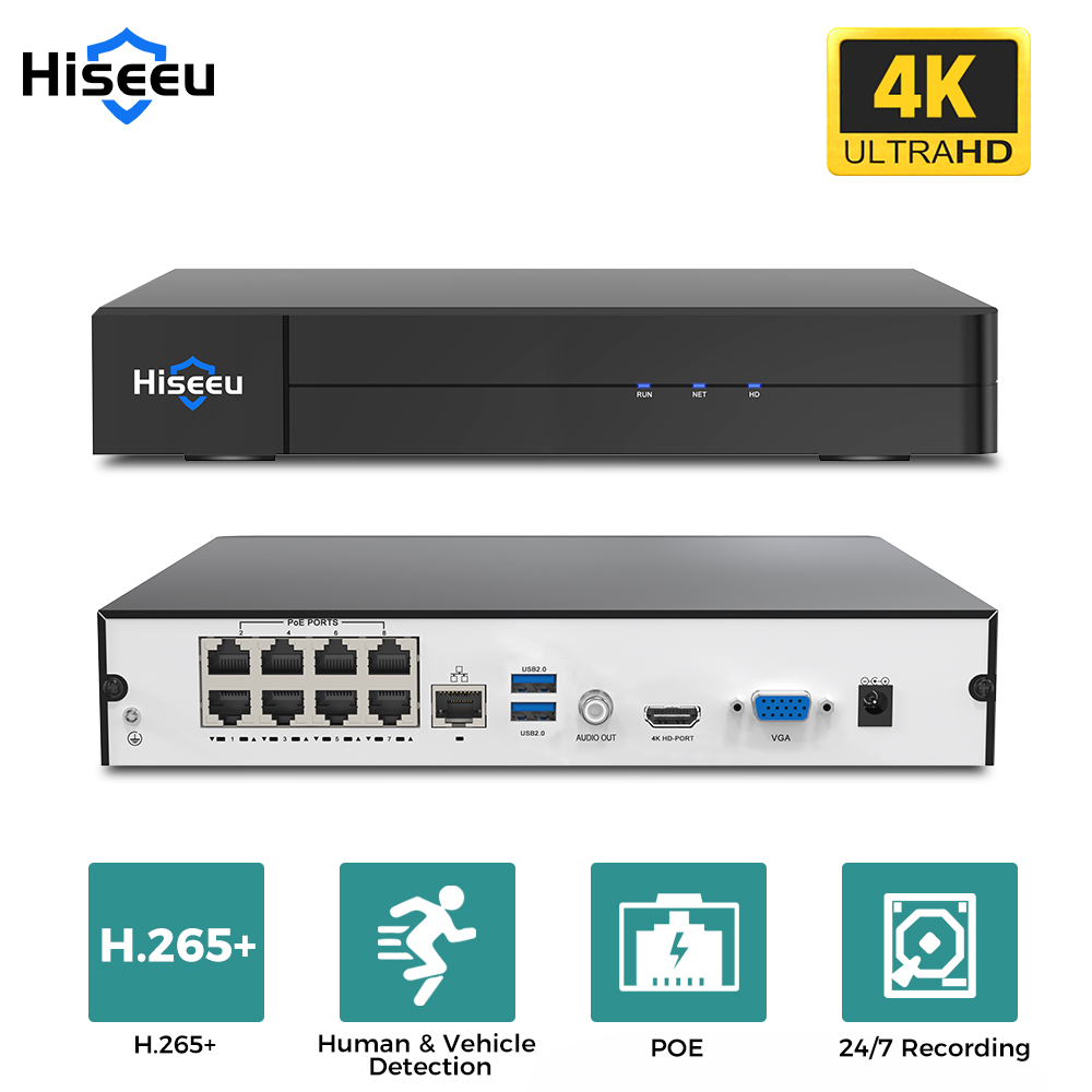 Hiseeu 8CH 4K PoE NVR réseau e - Home Security Cameras avis et prix