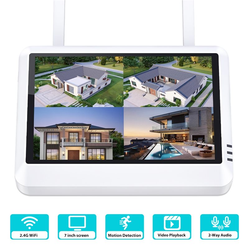 Moniteur LCD sans fil B44C 8CH - Home Security Video Recording Systems avis et prix