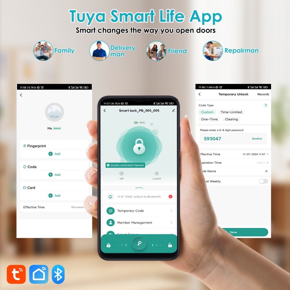YFK Tuya Serrure de poignée de - Home Security For Apartments avis et prix