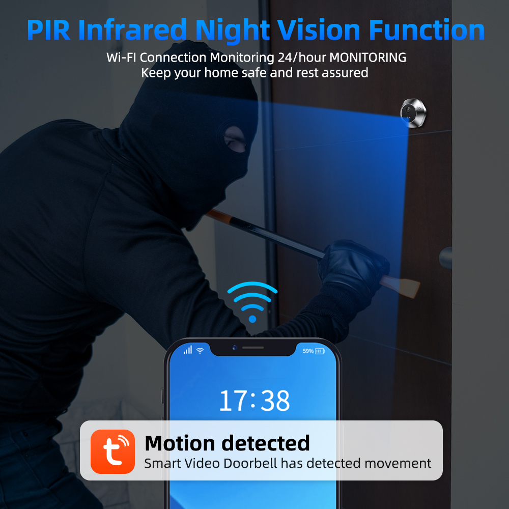 Caméra vidéo judas intelligent - Home Security Doorbell Camera avis et prix